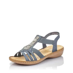 Rieker Women'S Strappy Sandals Slate Blue