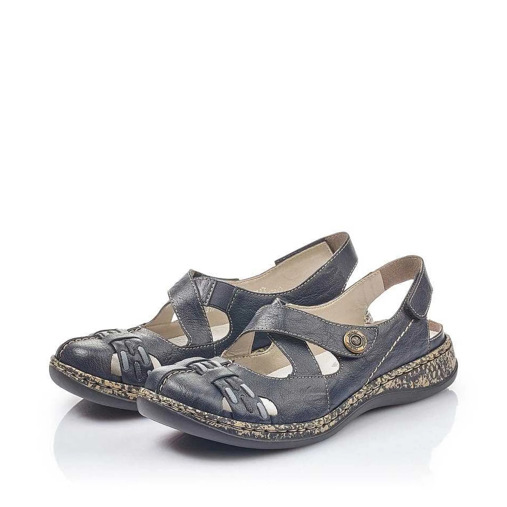 Rieker Women'S Strappy Sandals Navy Blue