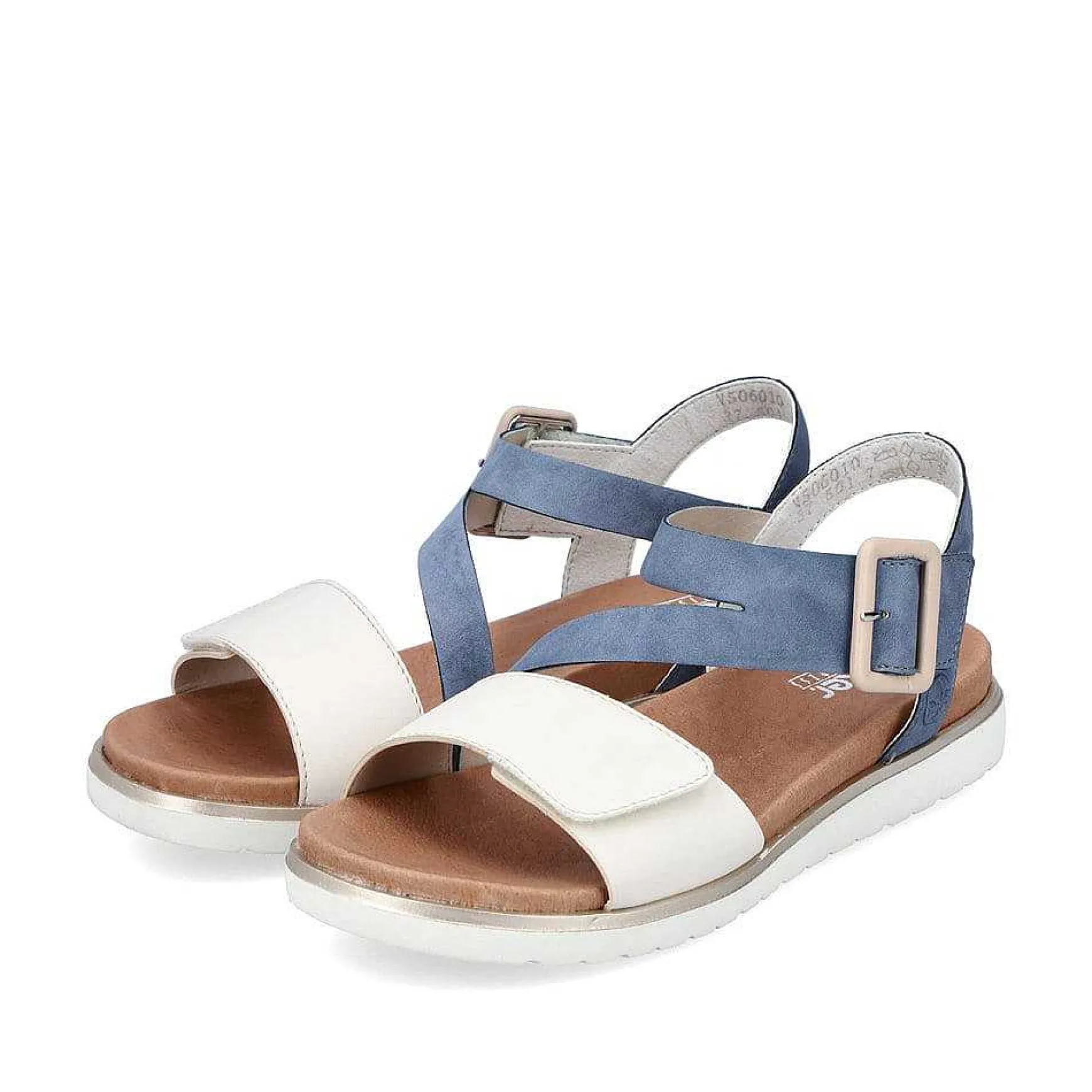 Rieker Women'S Strappy Sandals Pacific Blue-Old White