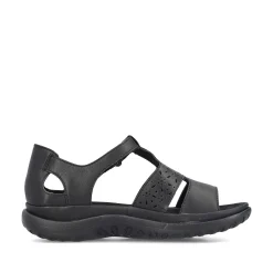 Rieker Women'S Strappy Sandals Glossy Black