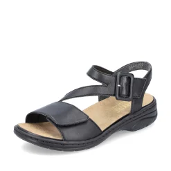 Rieker Women'S Strappy Sandals Asphalt Black
