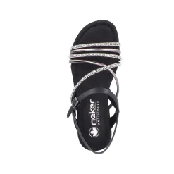 Rieker Women'S Strappy Sandals Jet Black