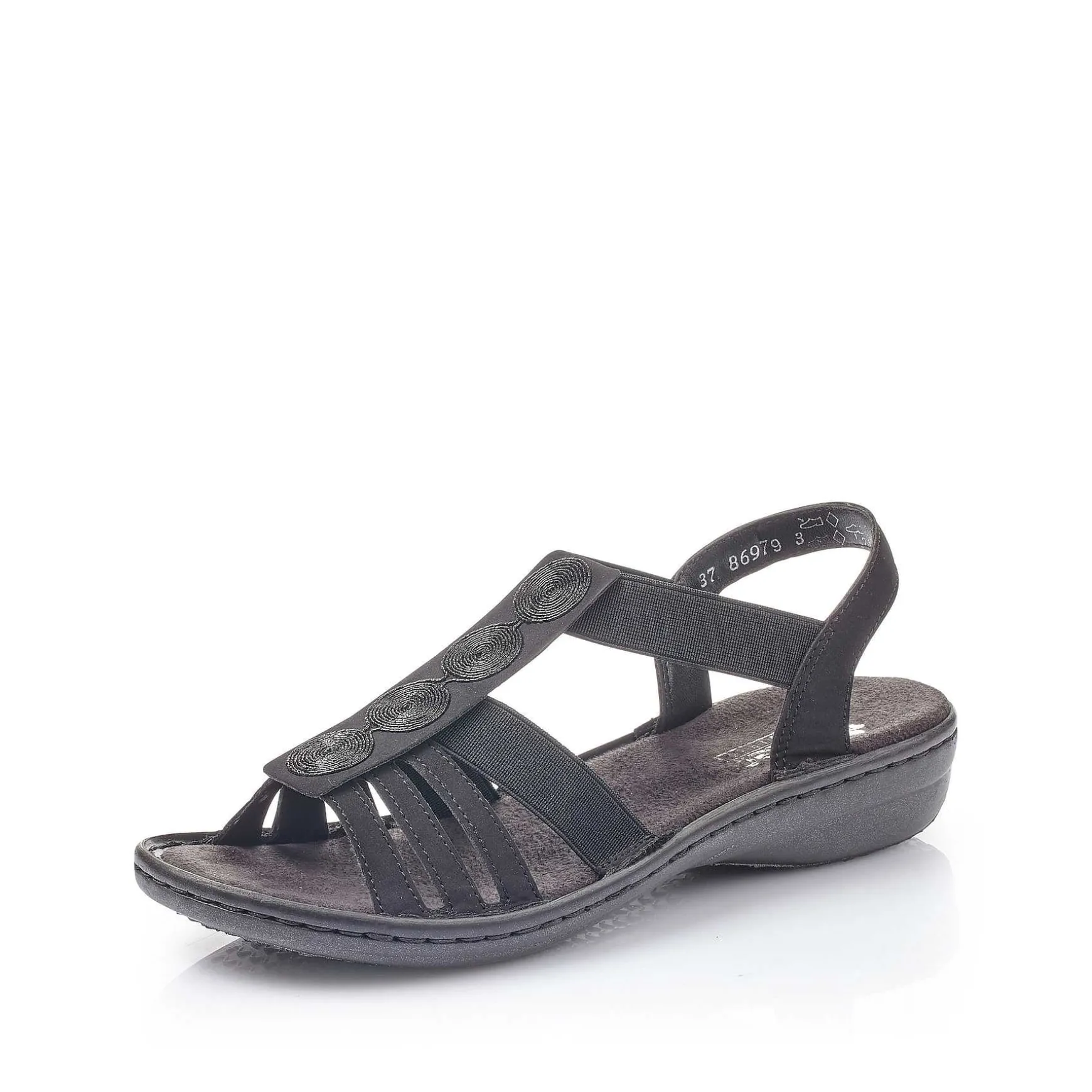 Rieker Women'S Strappy Sandals Jet Black