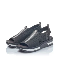 Rieker Women'S Strappy Sandals Night Black