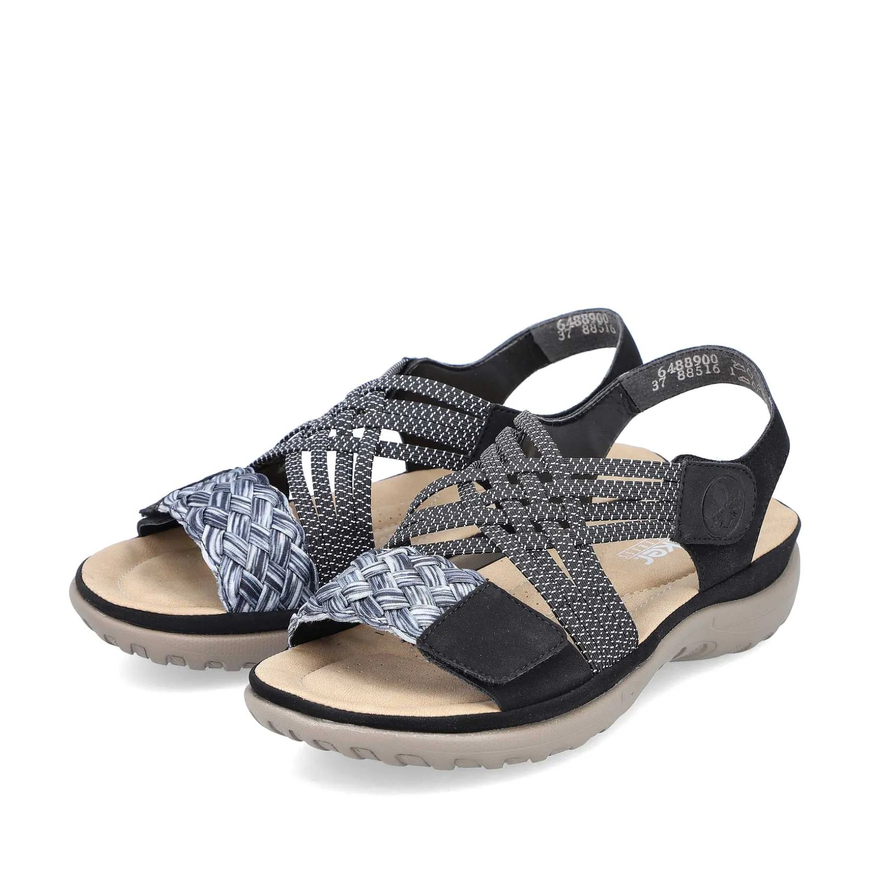 Rieker Women'S Strappy Sandals Night Black