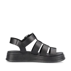Rieker Women'S Strappy Sandals Night Black