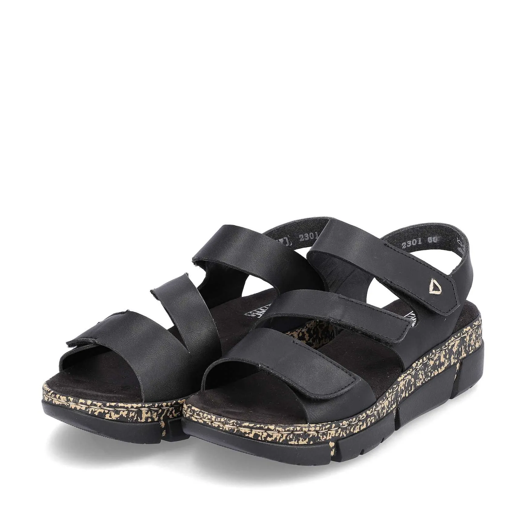 Rieker Women'S Strappy Sandals Asphalt Black