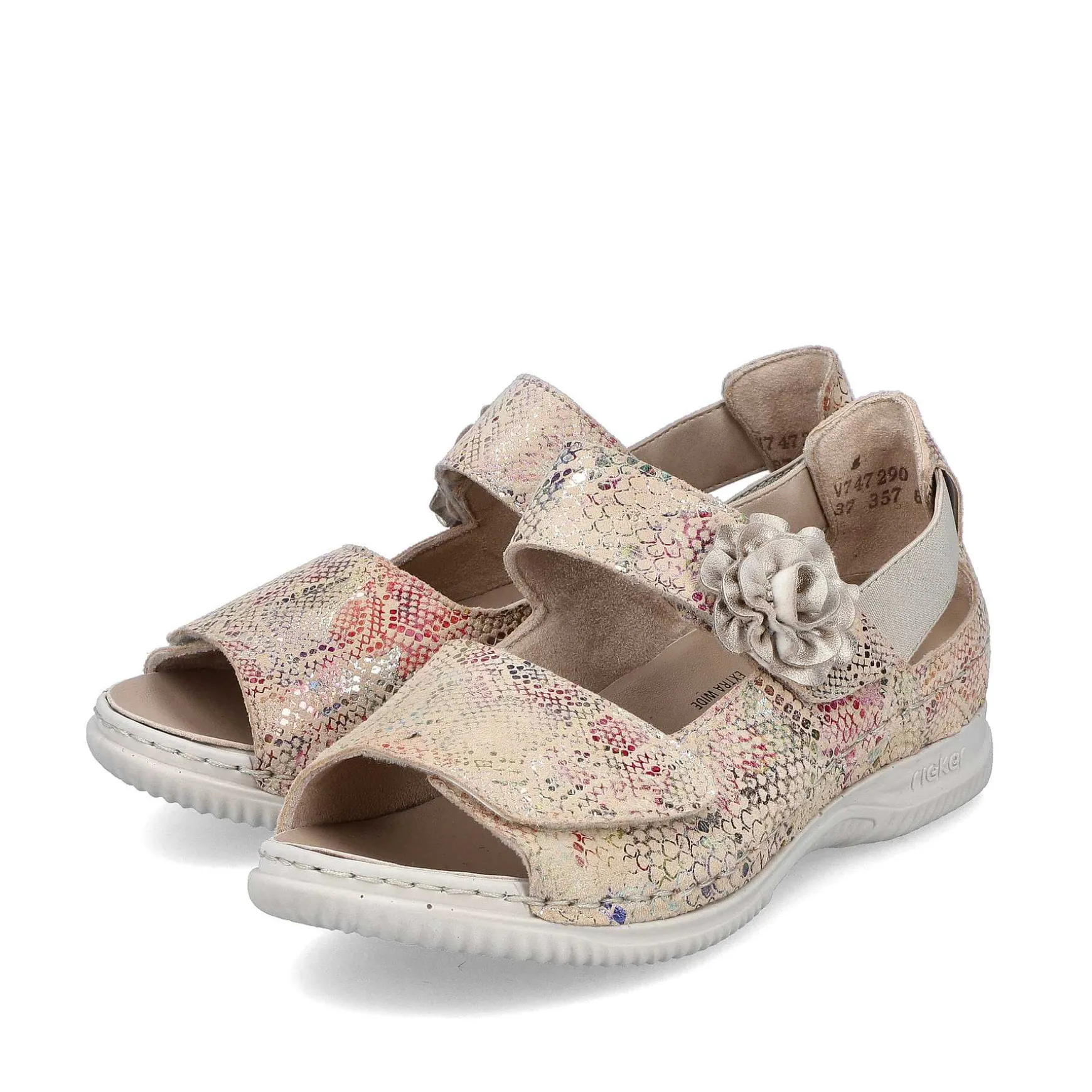 Rieker Women'S Strappy Sandals Multi-Cream