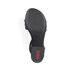 Rieker Women'S Strappy Sandals Asphalt Black
