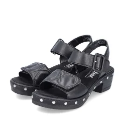 Rieker Women'S Strappy Sandals Asphalt Black