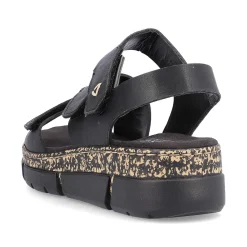 Rieker Women'S Strappy Sandals Asphalt Black