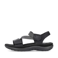 Rieker Women'S Strappy Sandals Asphalt Black
