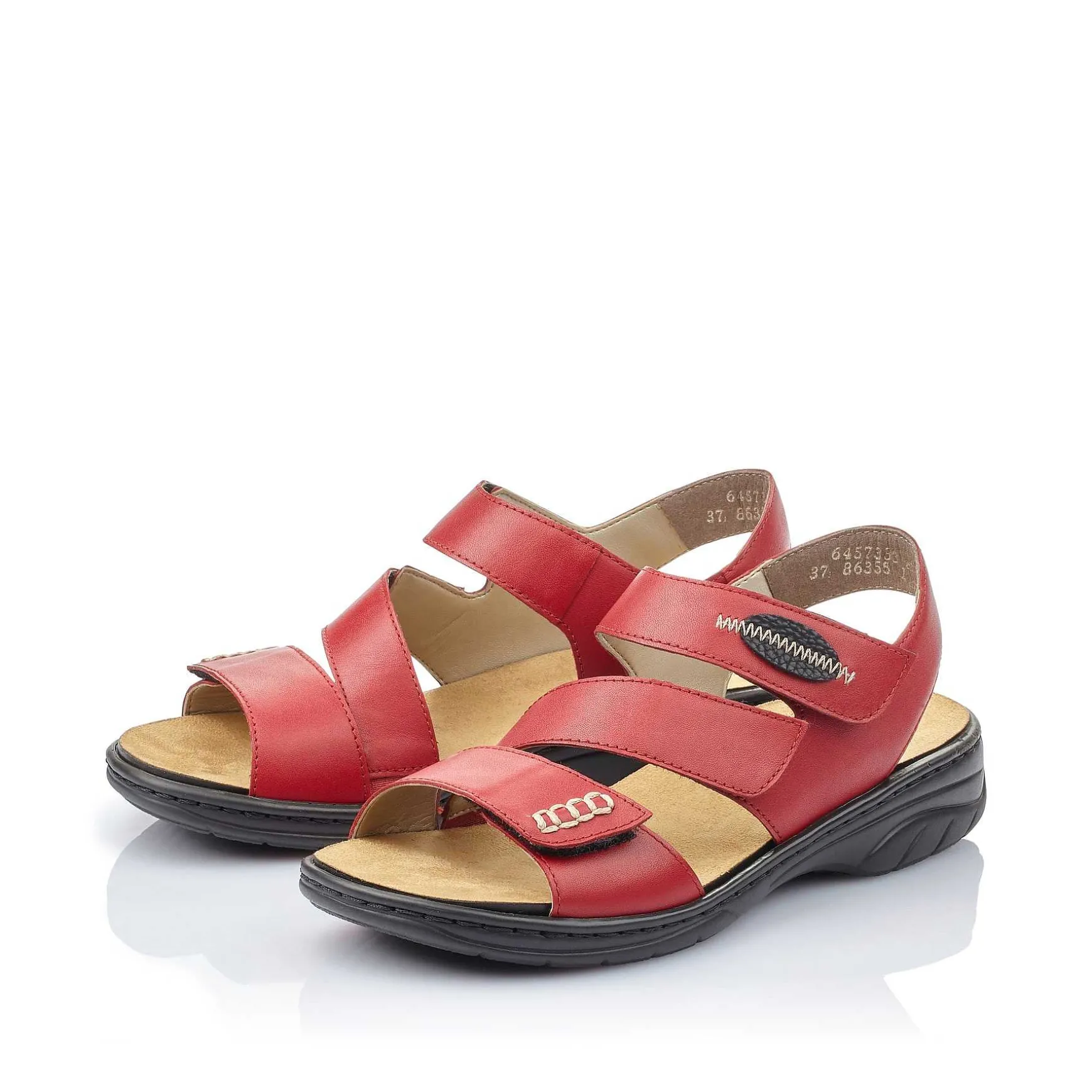 Rieker Women'S Strappy Sandals Cherry Red