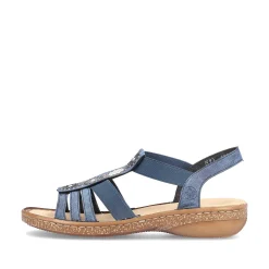 Rieker Women'S Strappy Sandals Navy Blue