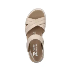 Rieker Women'S Strappy Sandals Cream Beige