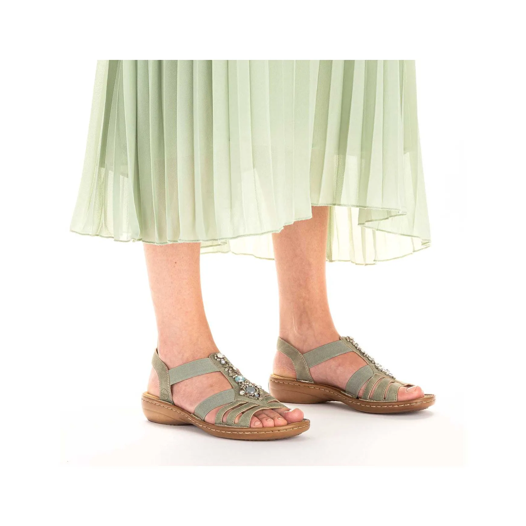 Rieker Women'S Strappy Sandals Mint Green