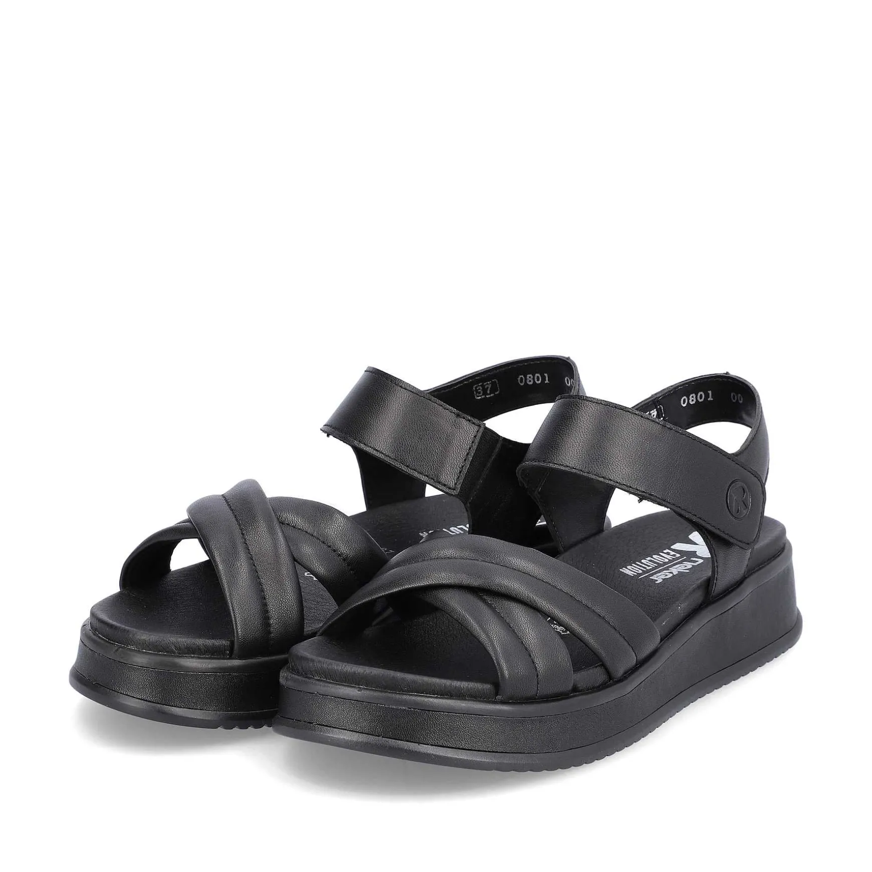 Rieker Women'S Strappy Sandals Midnight Black
