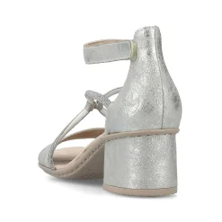 Rieker Women'S Strappy Sandals Silver Metallic