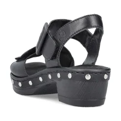 Rieker Women'S Strappy Sandals Asphalt Black