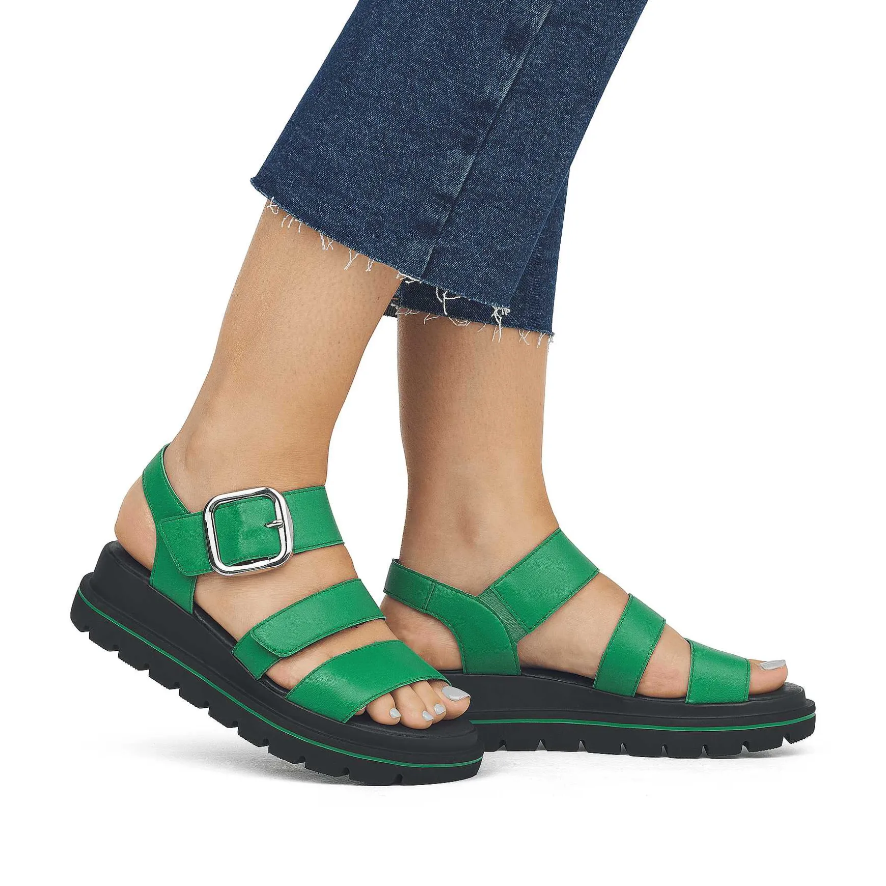 Rieker Women'S Strappy Sandals Emerald Green