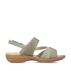 Rieker Women'S Strappy Sandals Green Grey