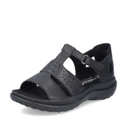 Rieker Women'S Strappy Sandals Glossy Black