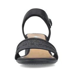 Rieker Women'S Strappy Sandals Asphalt Black