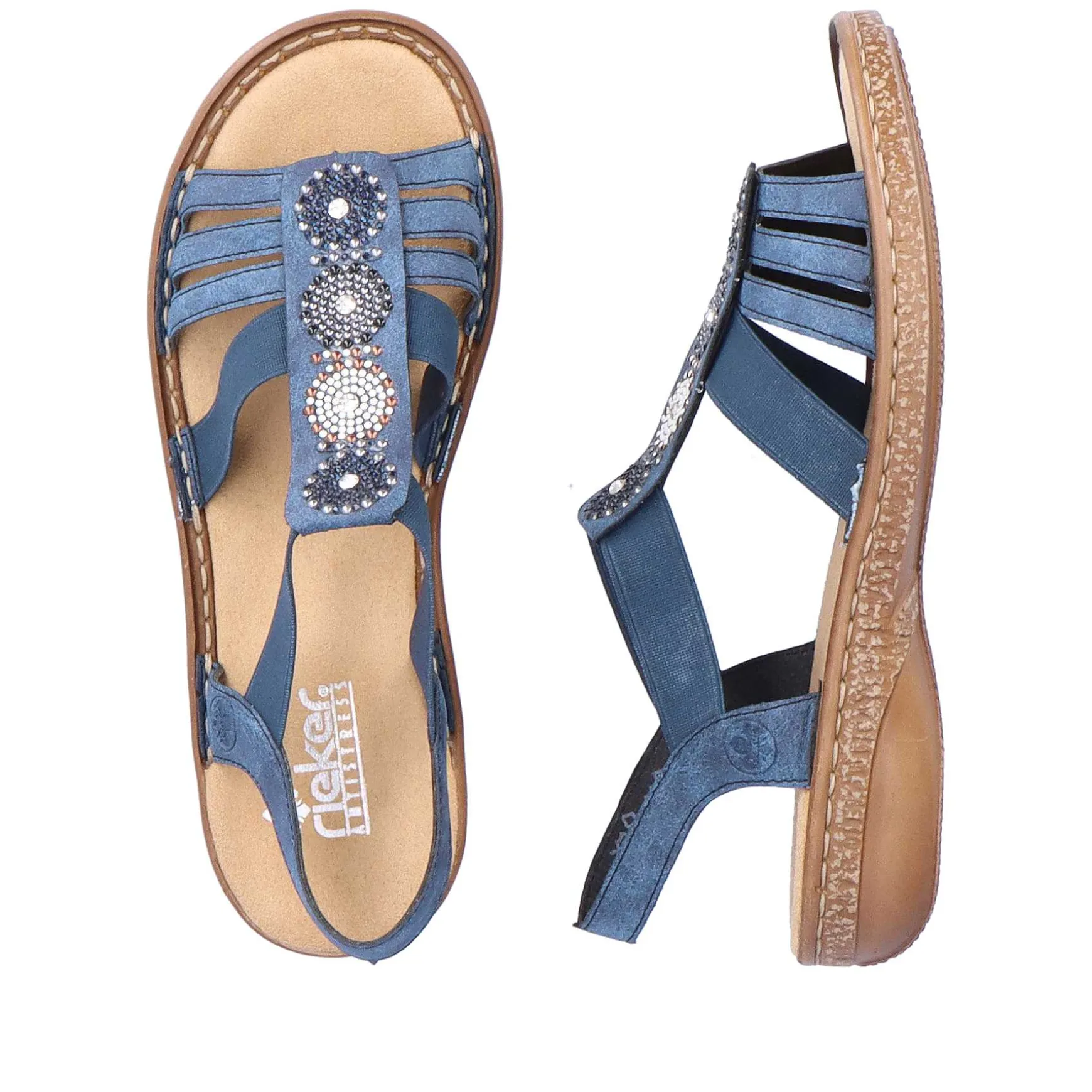 Rieker Women'S Strappy Sandals Navy Blue