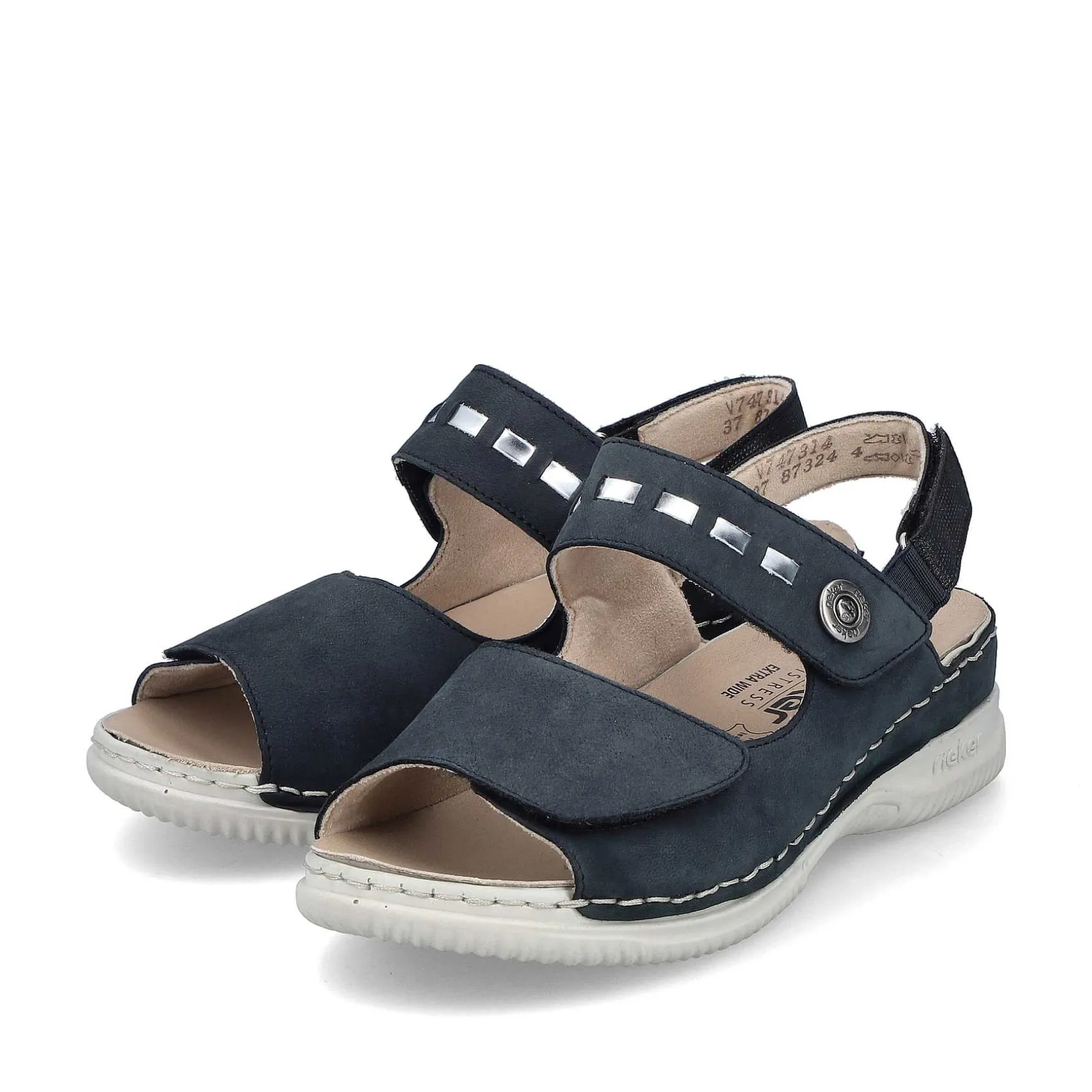 Rieker Women'S Strappy Sandals Steel Blue