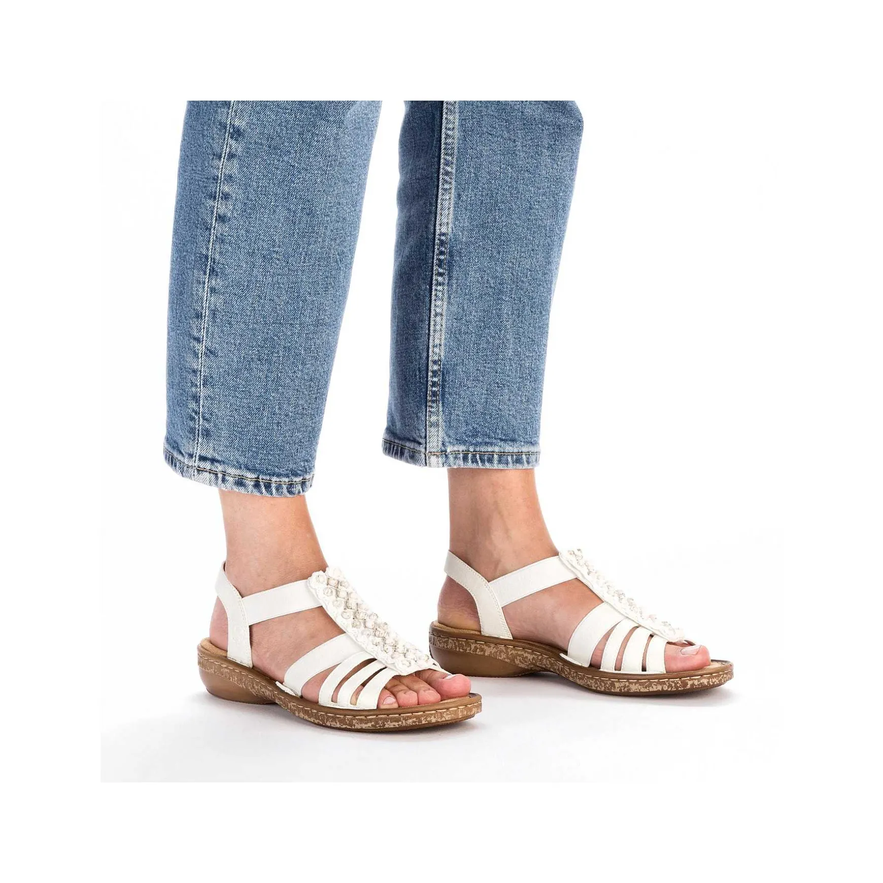 Rieker Women'S Strappy Sandals Light Beige