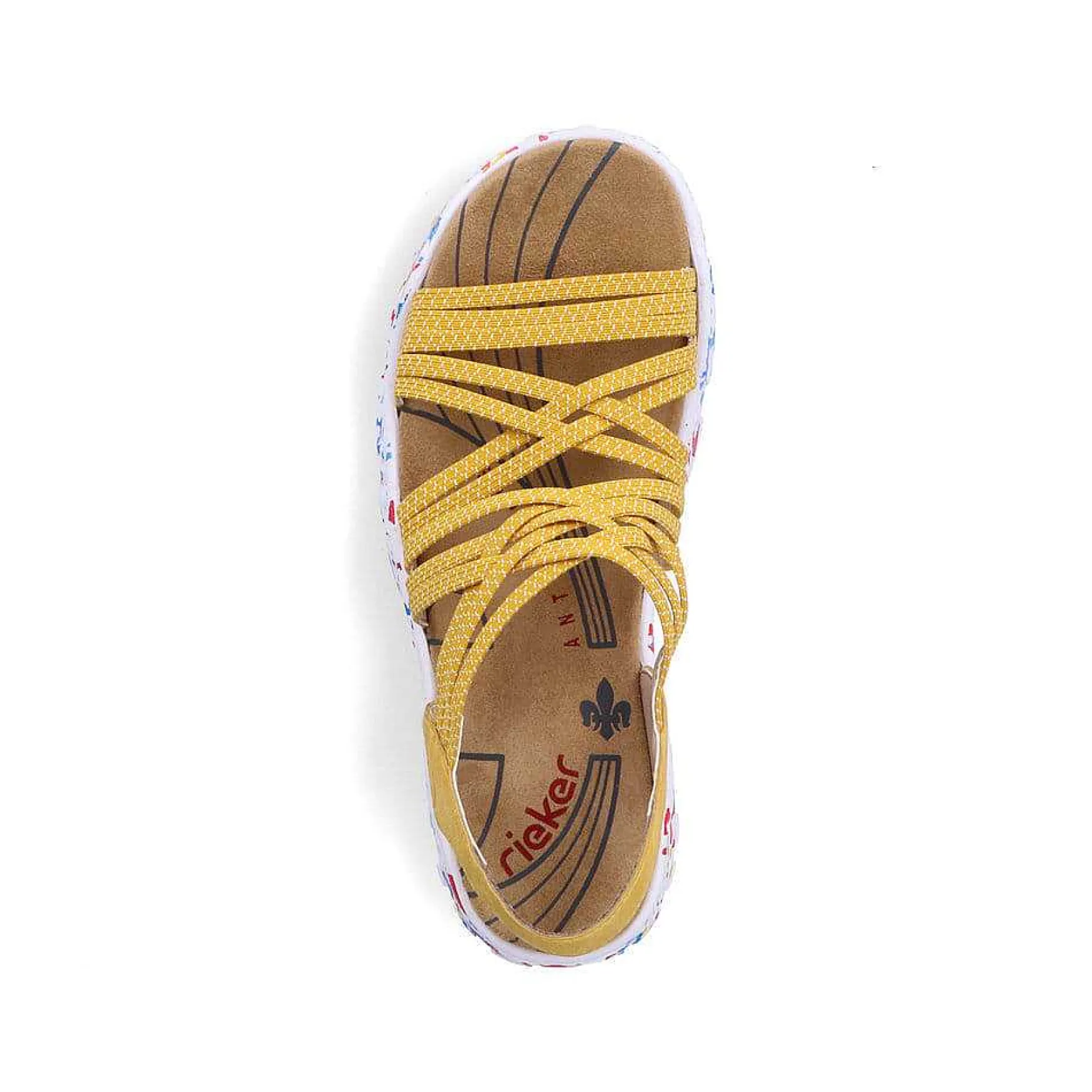 Rieker Women'S Trekking Sandals Sunflower Yellow-Multi