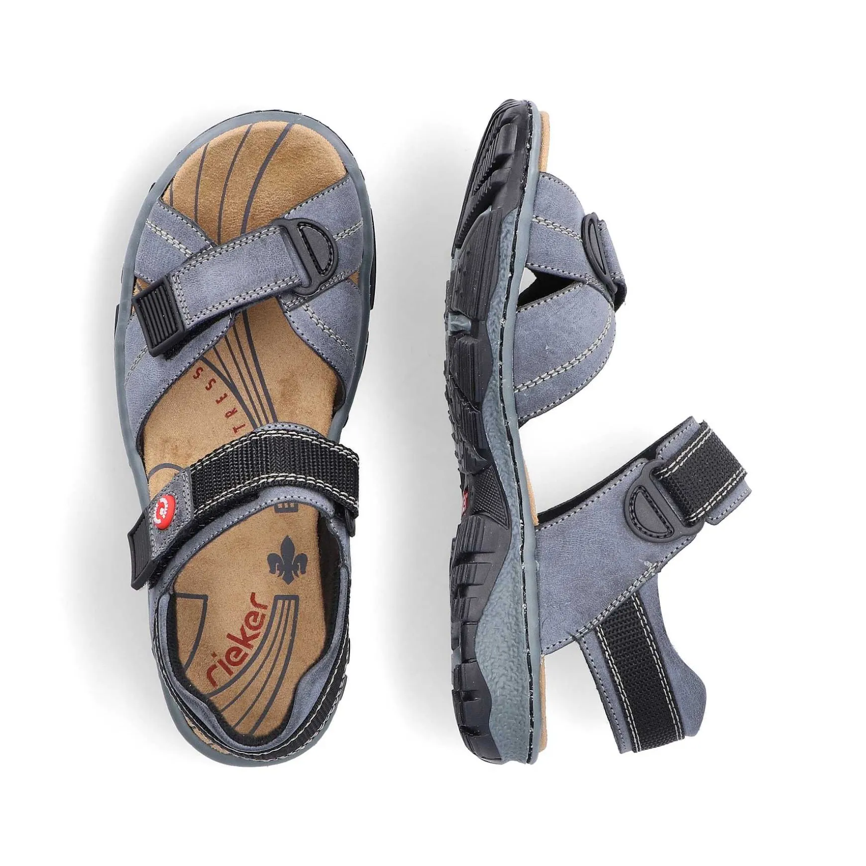Rieker Women'S Trekking Sandals Blue Gray
