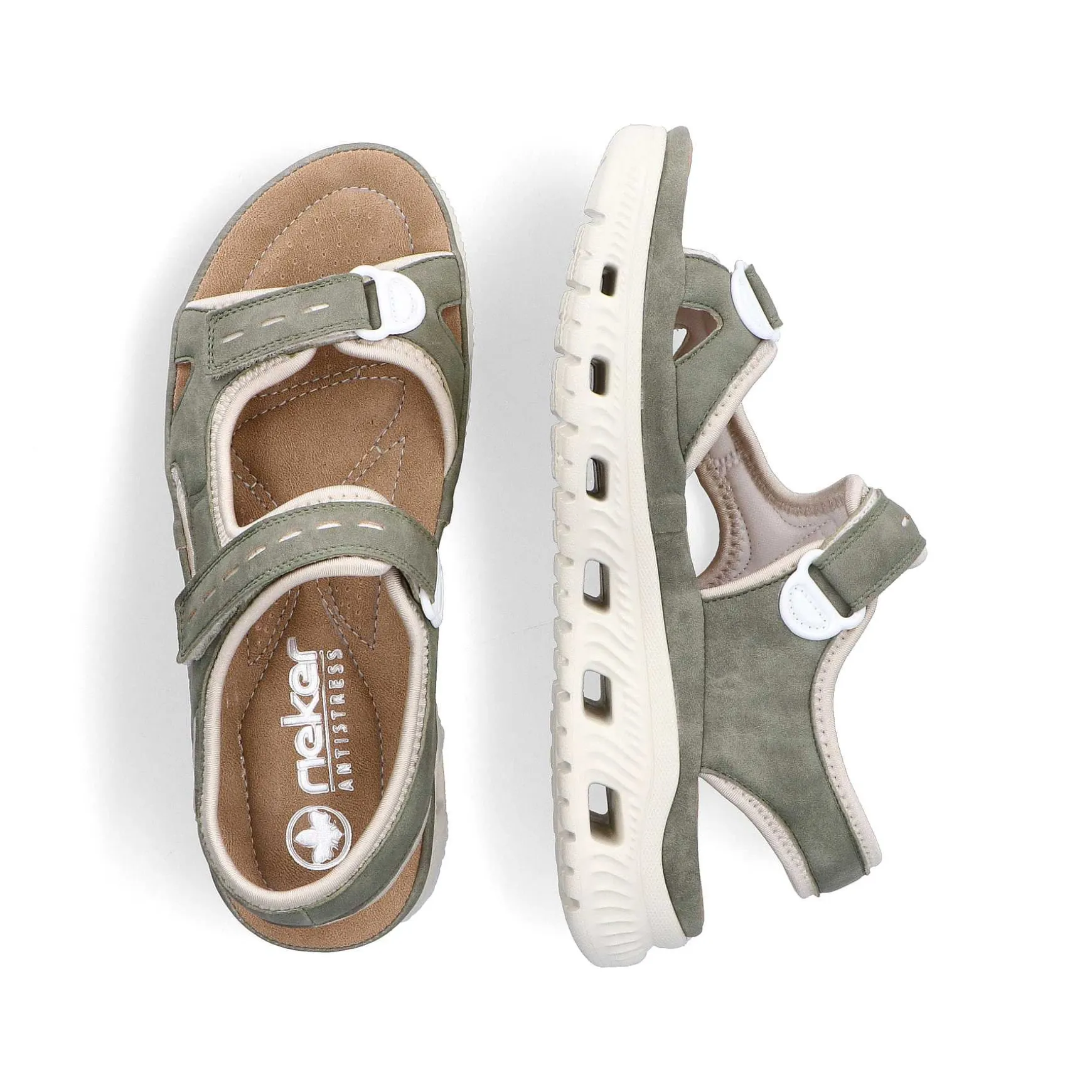 Rieker Women'S Trekking Sandals Green Grey