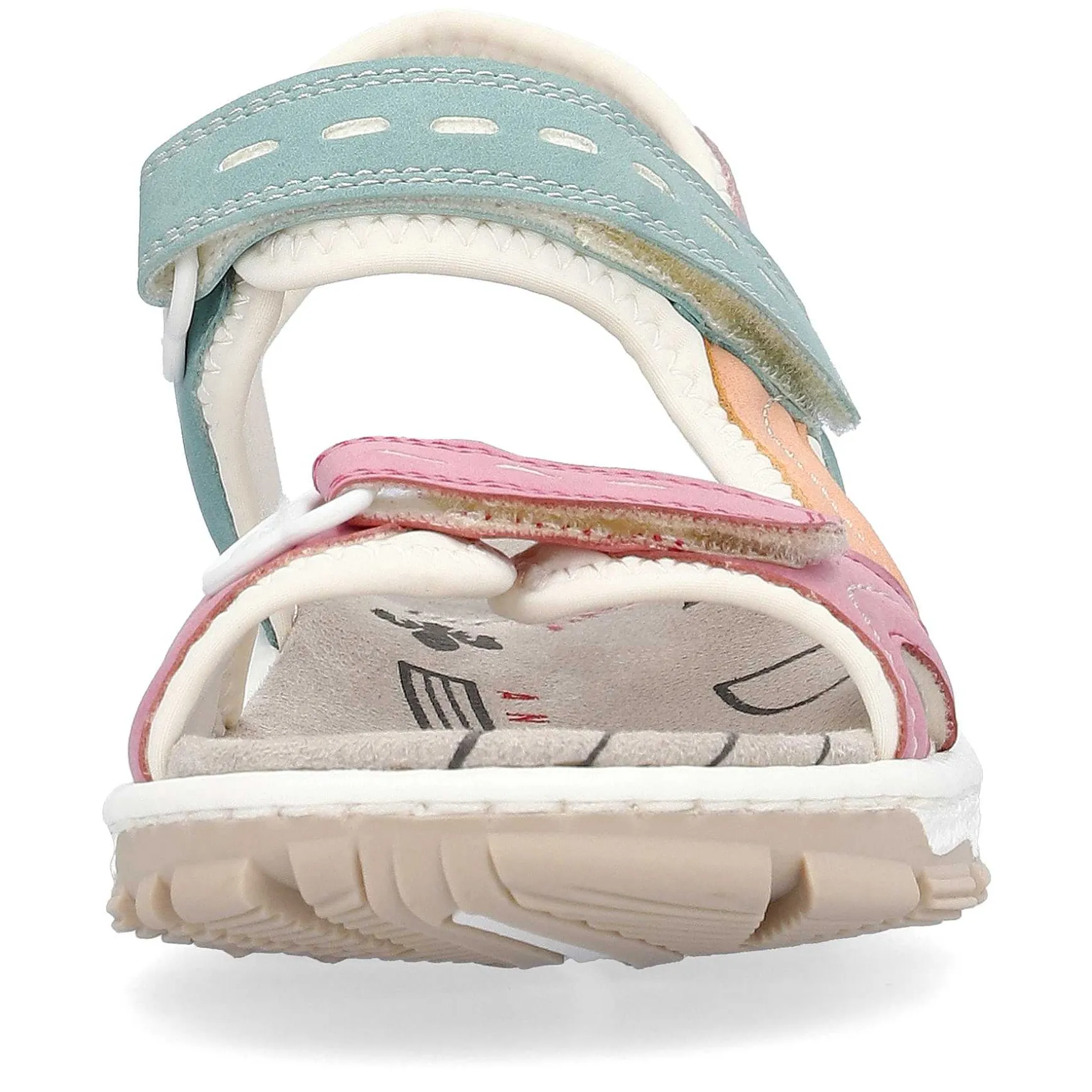 Rieker Women'S Trekking Sandals White-Multicolored