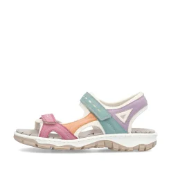 Rieker Women'S Trekking Sandals White-Multicolored