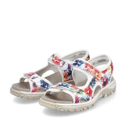 Rieker Women'S Trekking Sandals Floral-Pure White