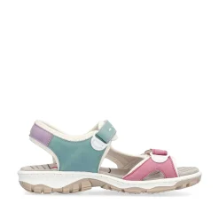 Rieker Women'S Trekking Sandals White-Multicolored