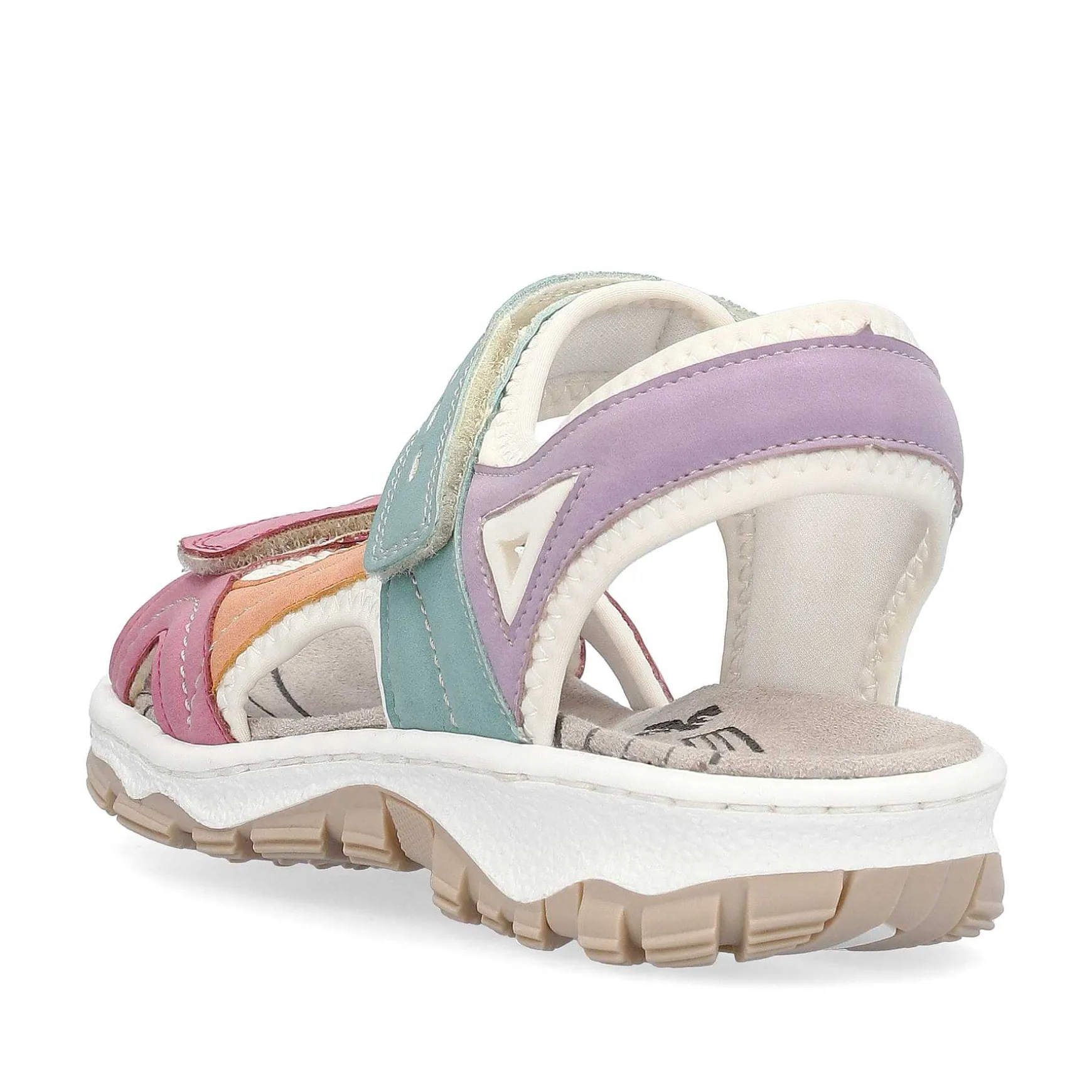 Rieker Women'S Trekking Sandals White-Multicolored