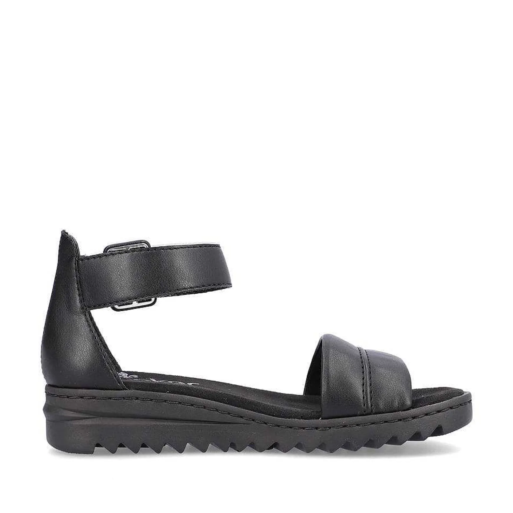 Rieker Women'S Wedge Sandals Asphalt Black