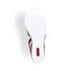 Rieker Women'S Wedge Sandals Caramel Brown-Pure White
