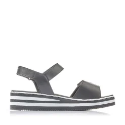 Rieker Women'S Wedge Sandals Jet Black