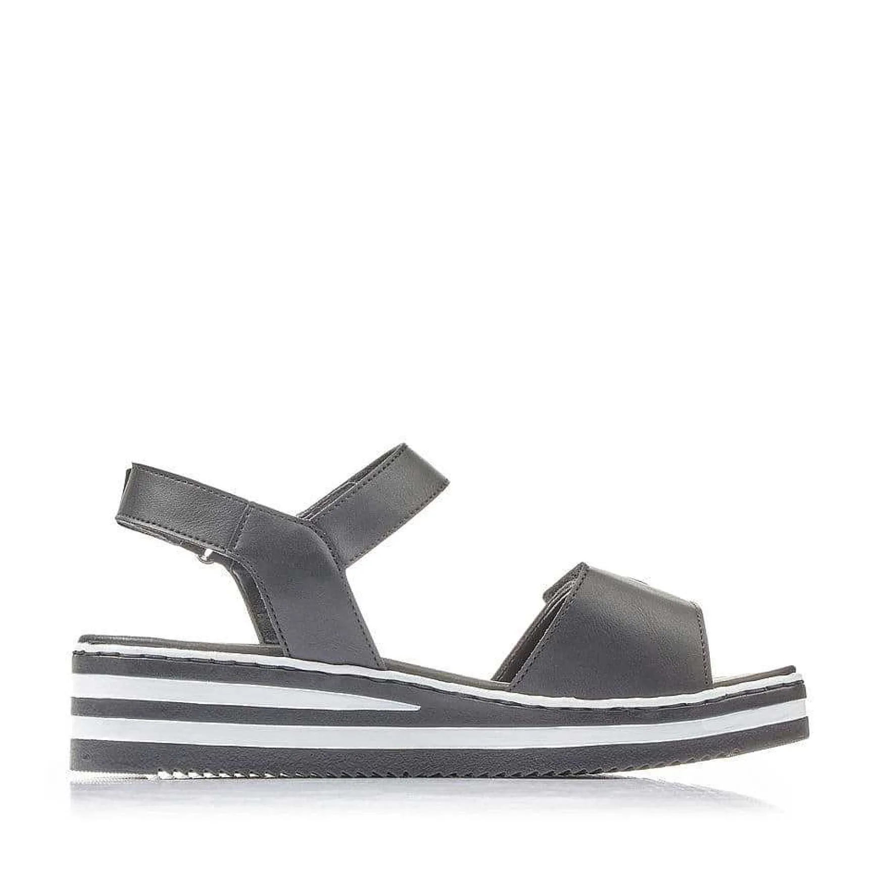 Rieker Women'S Wedge Sandals Jet Black