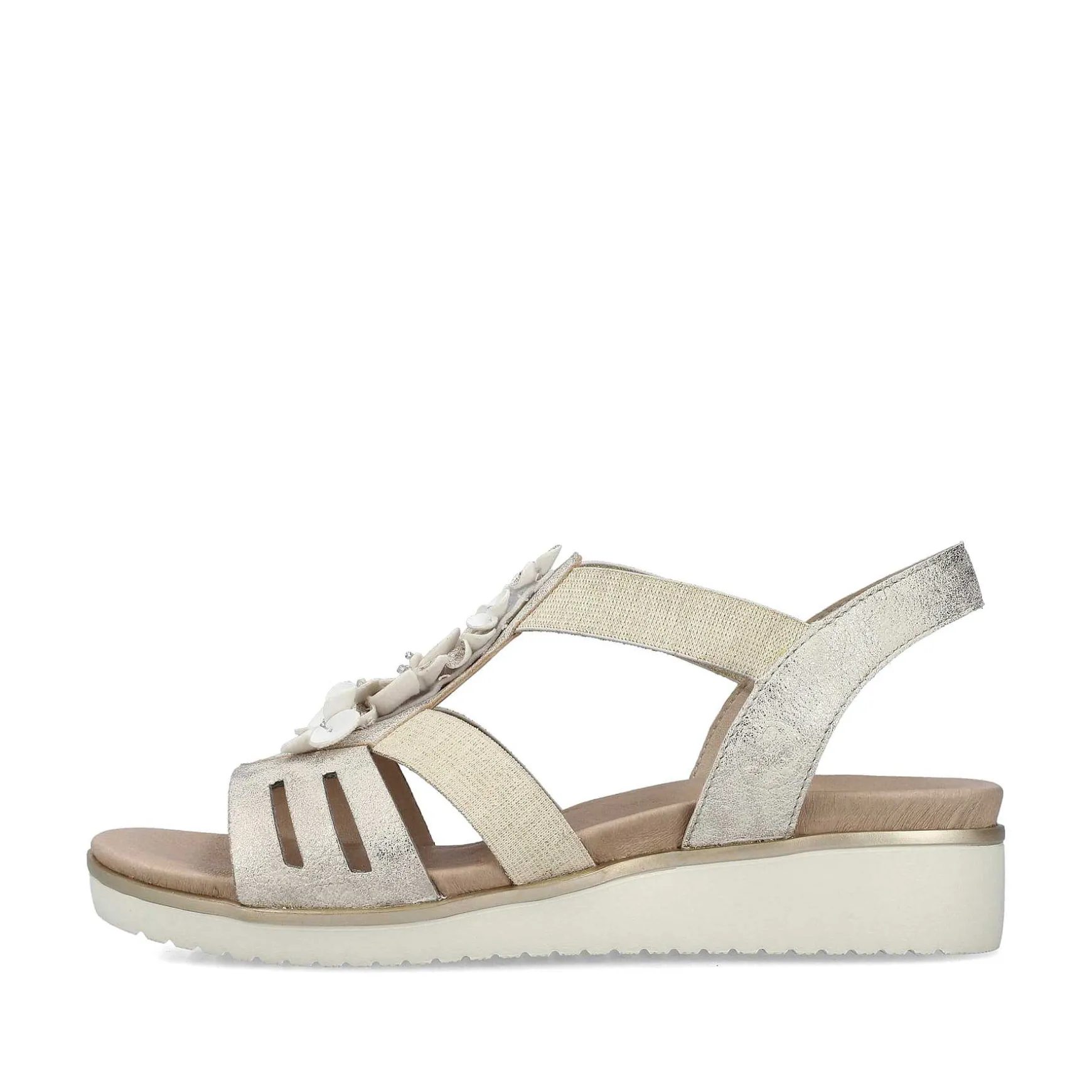 Rieker Women'S Wedge Sandals Light Beige