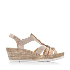 Rieker Women'S Wedge Sandals Old Pink