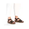 Rieker Women'S Wedge Sandals Midnight Black