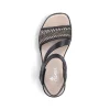 Rieker Women'S Wedge Sandals Asphalt Black