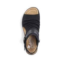 Rieker Women'S Wedge Sandals Night Black
