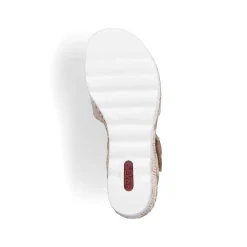 Rieker Women'S Wedge Sandals Champagne