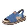 Rieker Women'S Wedge Sandals Sea Blue