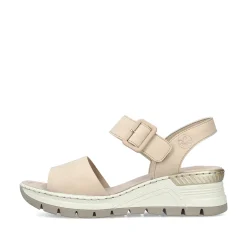 Rieker Women'S Wedge Sandals Champagne
